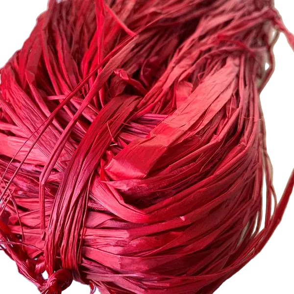 Trimmed Raffia Red 36"